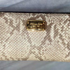 Large Michael Kors Snake Print Continental Wallet